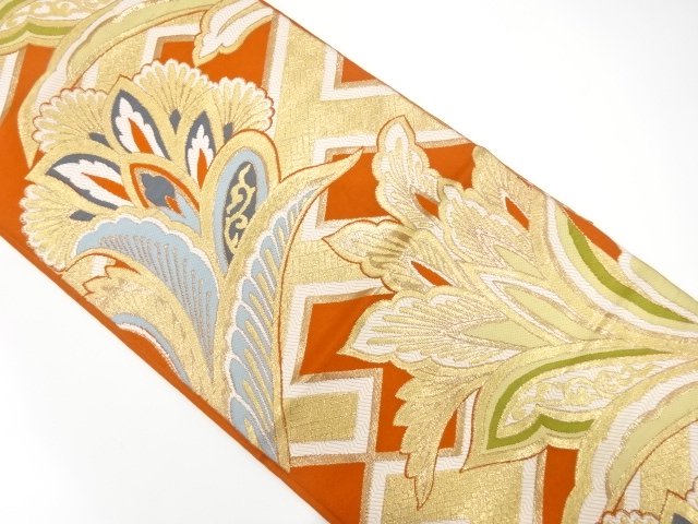 JAPANESE KIMONO / ANTIQUE FUKURO OBI / SILK / WOVEN CHINESE FLOWERS